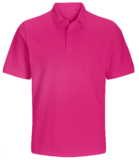 Organic Polo Shirt Small Fuchsia Pink